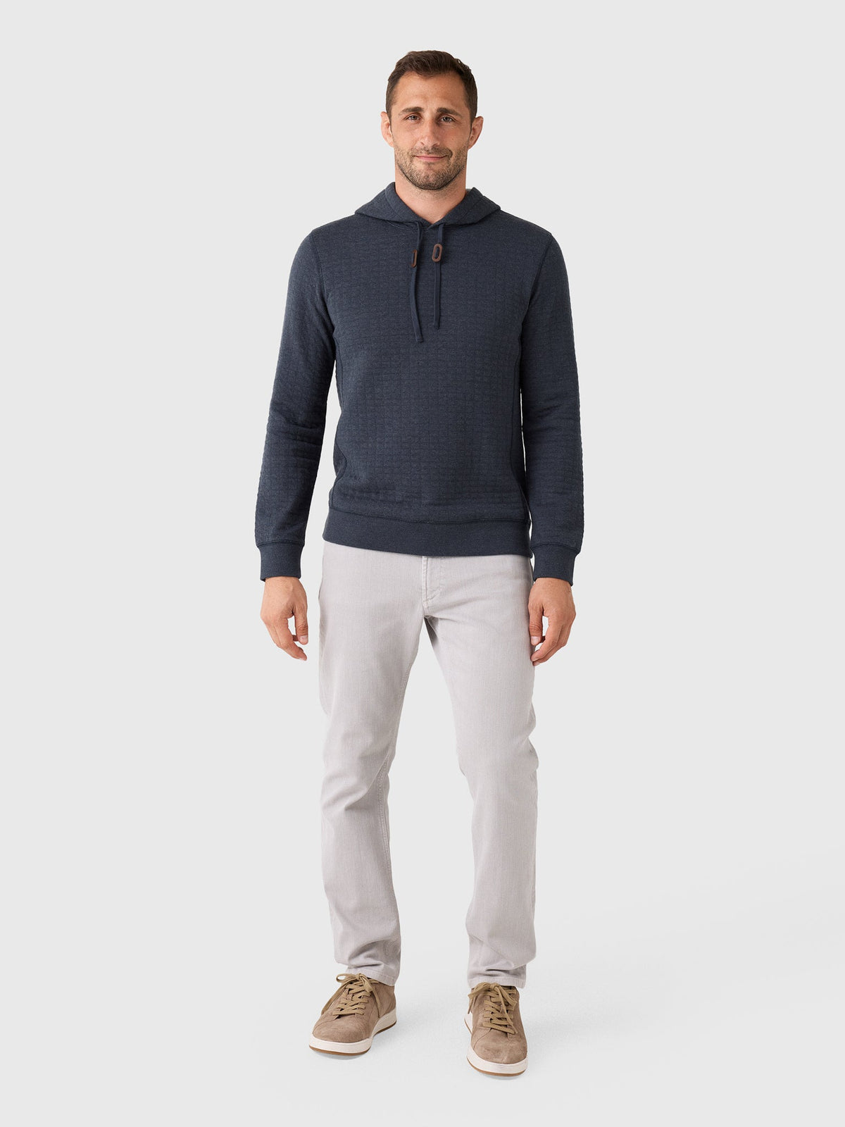 Billy Reid Men's Box Quilt Hoodie Pullover