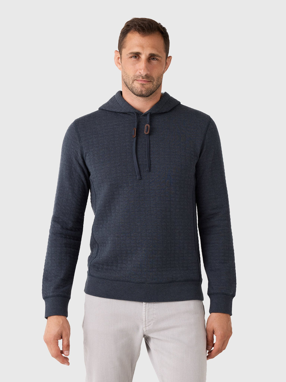 Billy Reid Men's Box Quilt Hoodie Pullover