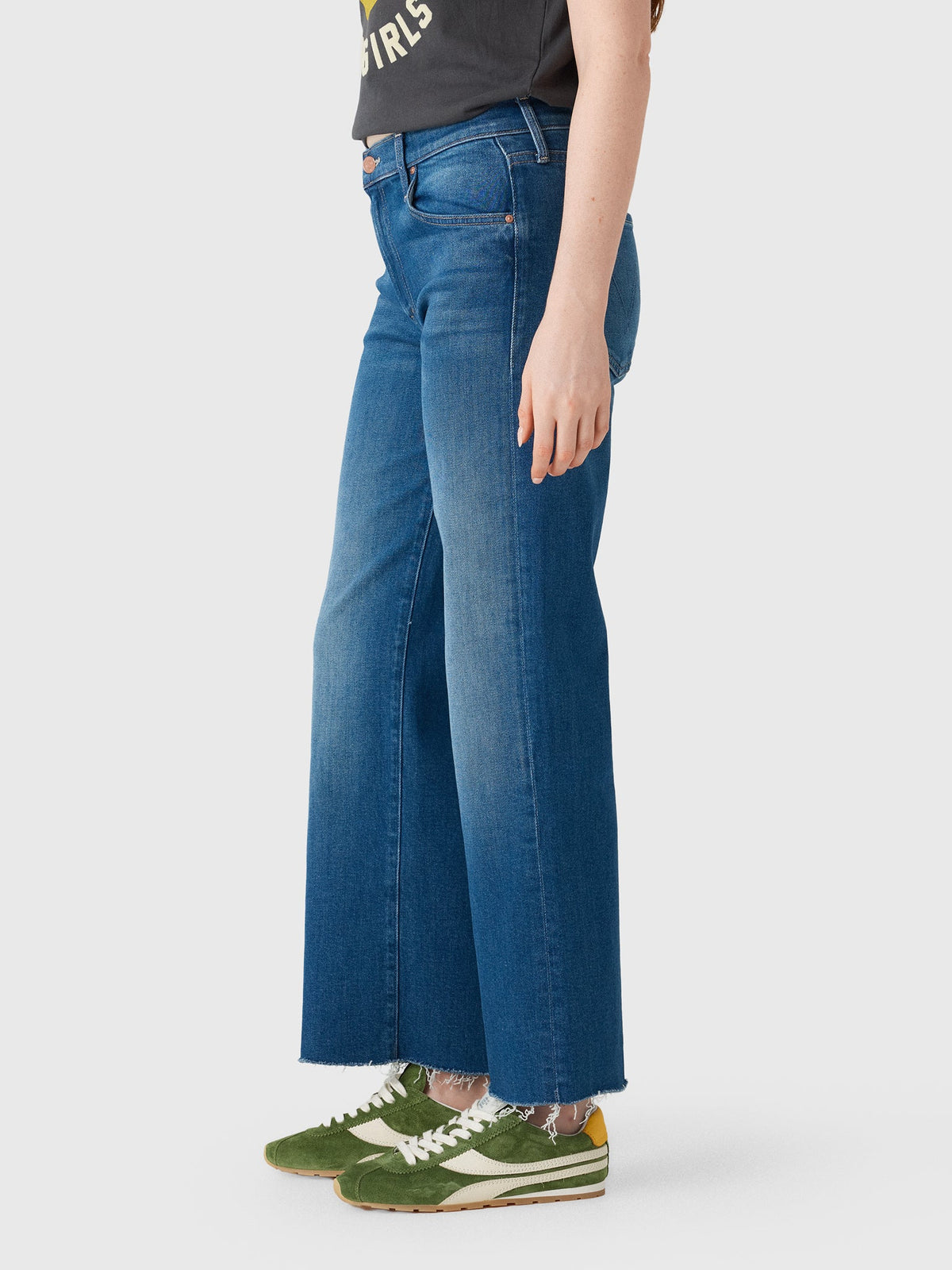 Mother Women's The Mid Rise Rambler Flood Fray Jean