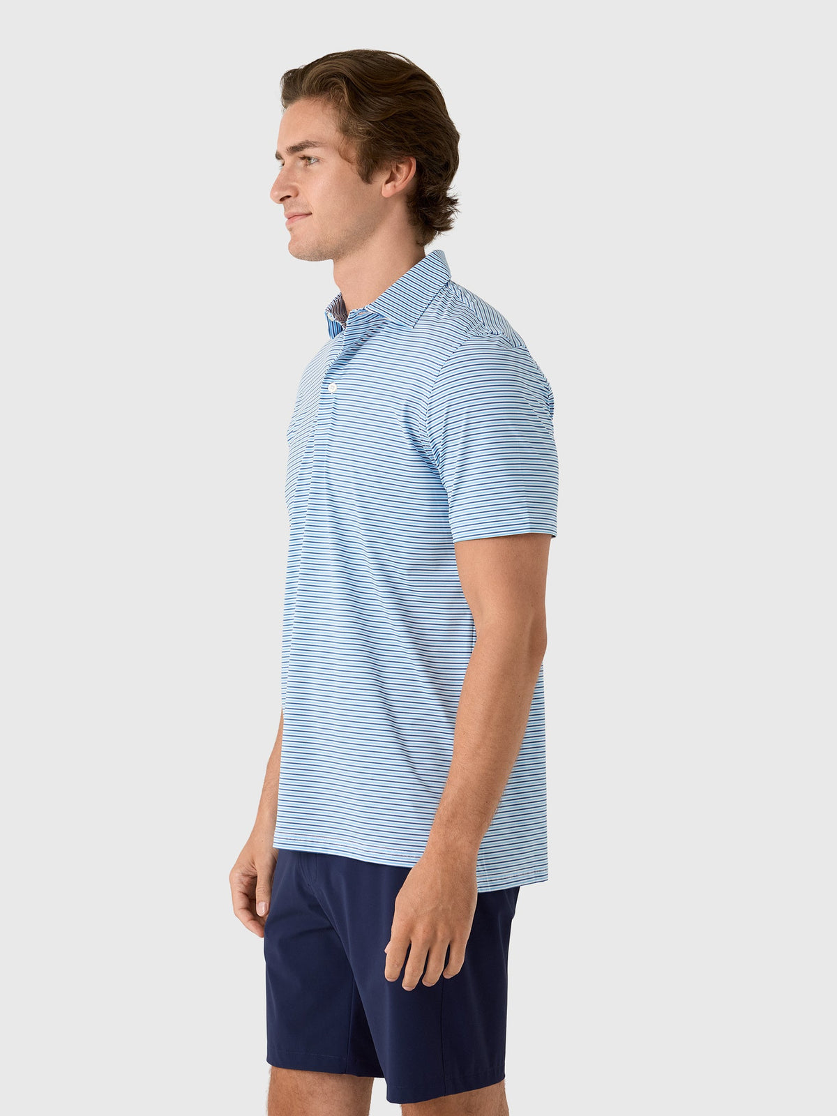 Southern Tide Men's Pelican Landing Stripe Coastal Breeze Performance Polo
