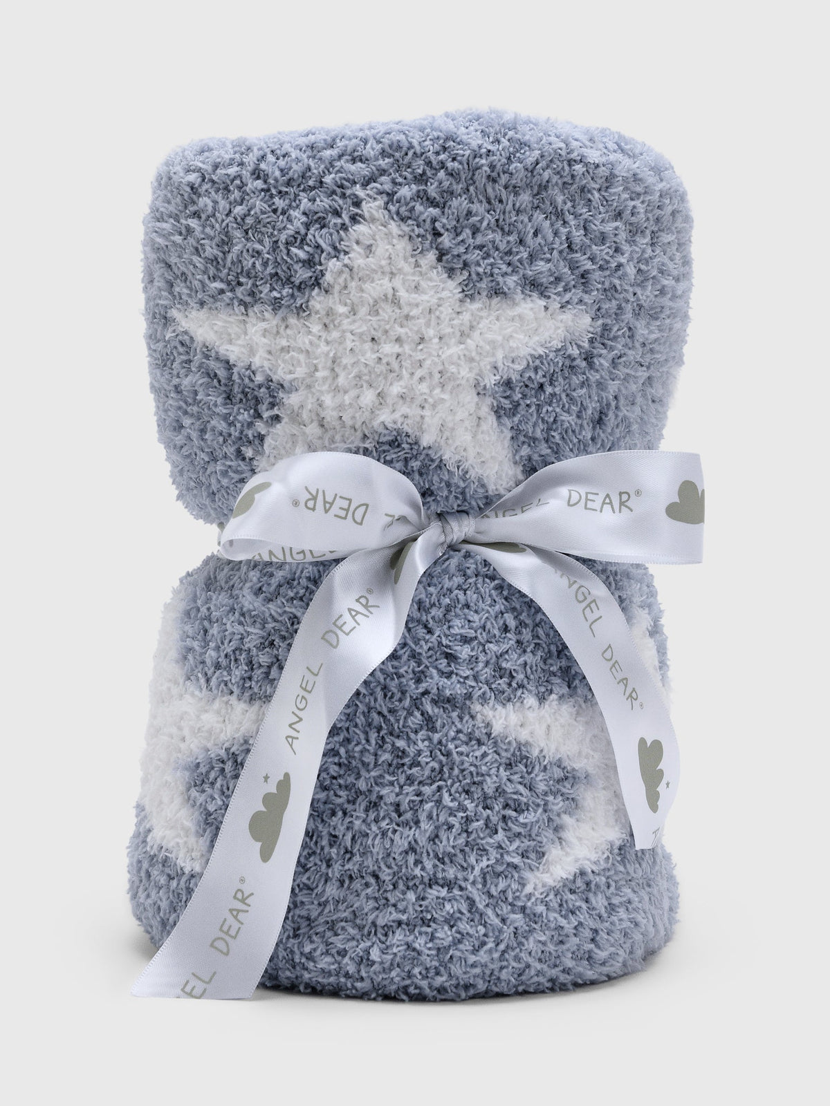 Angel Dear Baby Dusty Blue Star Chenille Blanket