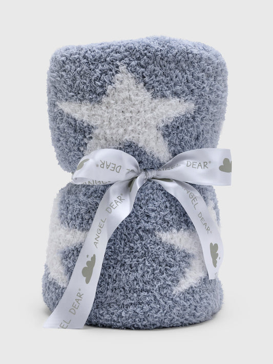 Angel Dear Baby Dusty Blue Star Chenille Blanket