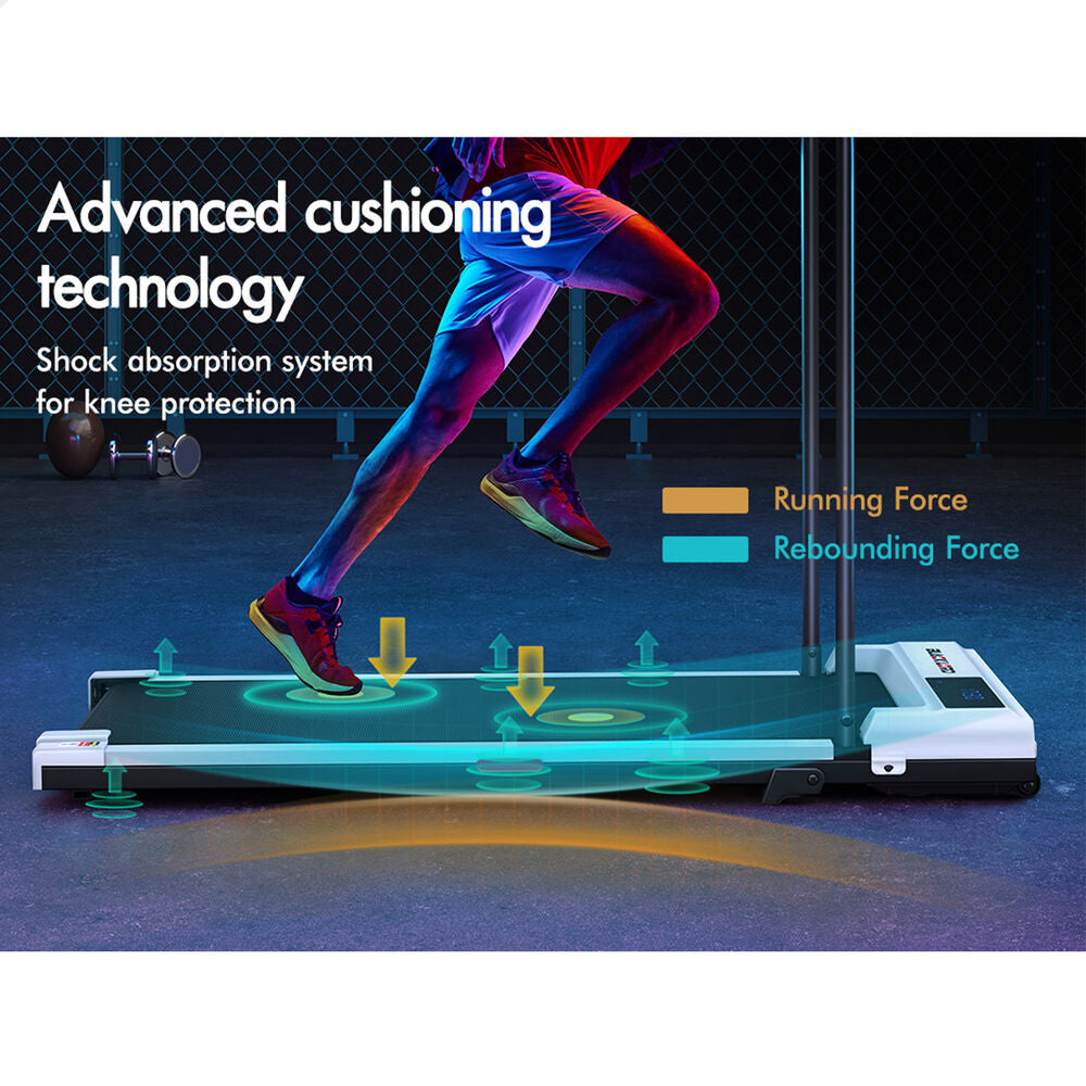 BLACK LORD Treadmill Walking Pad Electric Incline Under Desk (White)