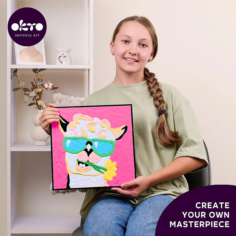 Okto Coloring with Clay Set by Numbers 29x29cm - Llama