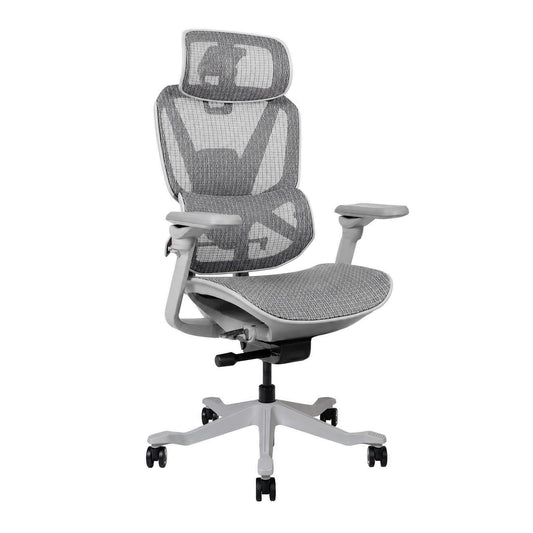 Desky Contourra Ergonomic Mesh Chair Light Grey / Without Footrest