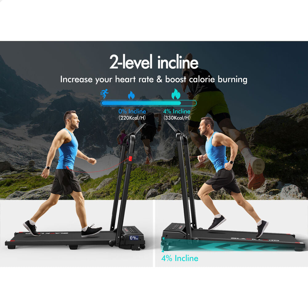 BLACK LORD Treadmill Electric Walking Pad Foldable Under Desk Home Gym (Black)