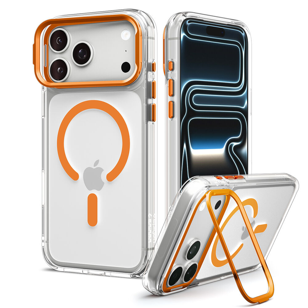 SPIGEN Ultra Hybrid Optik S MagSafe Case for iPhone 18 Pro Max/17 Pro Max (Clear Case / Orange Ring)