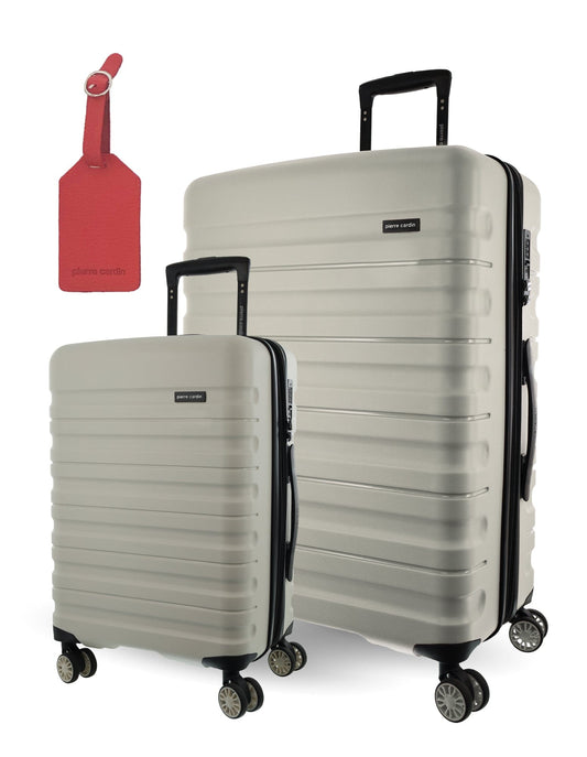 Pierre Cardin Hard-Shell Luggage Large+Cabin Snow 2pcs