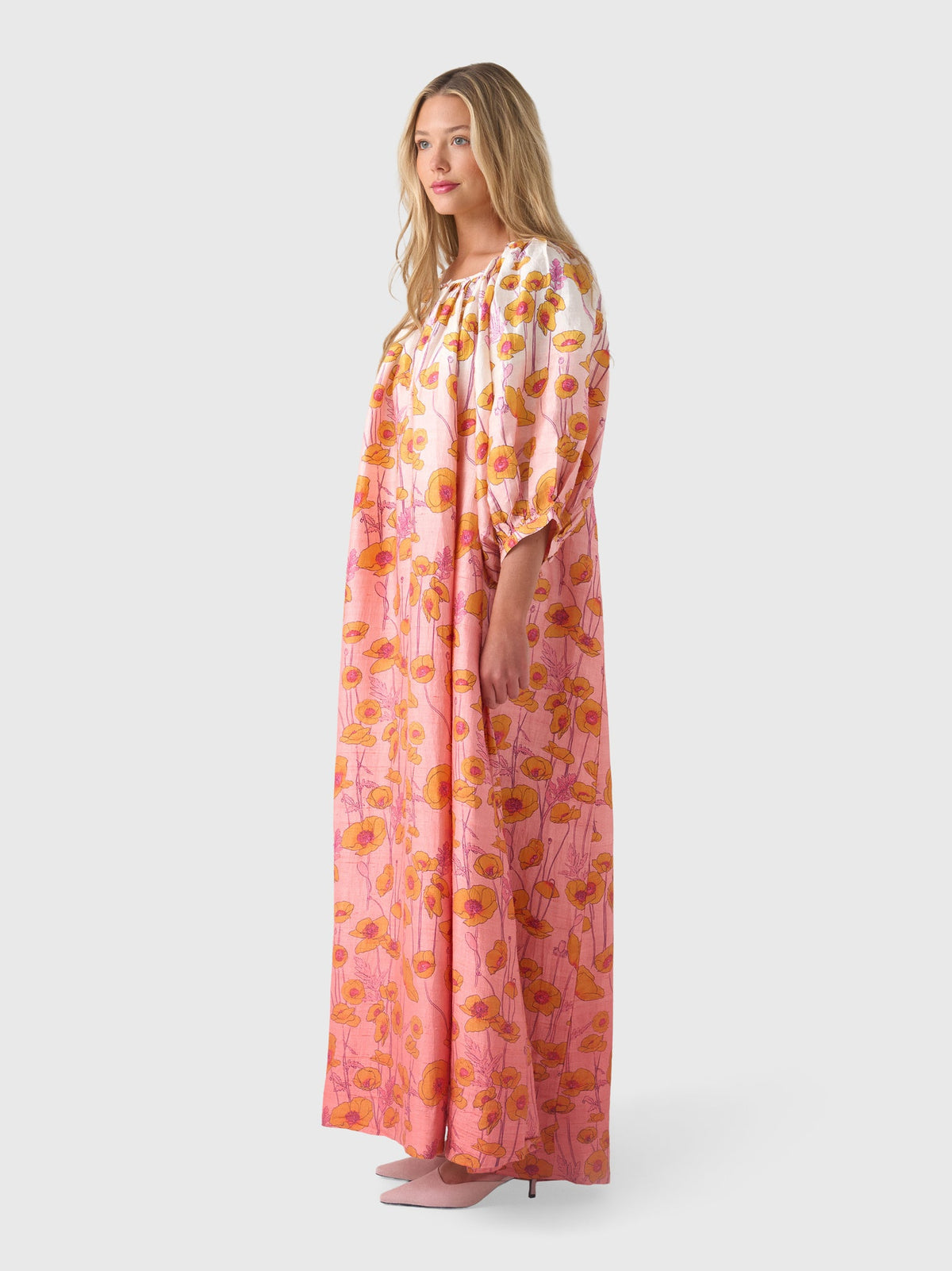 Coniglio Palm Beach Women's Shirred Half Placket Maxi Dress