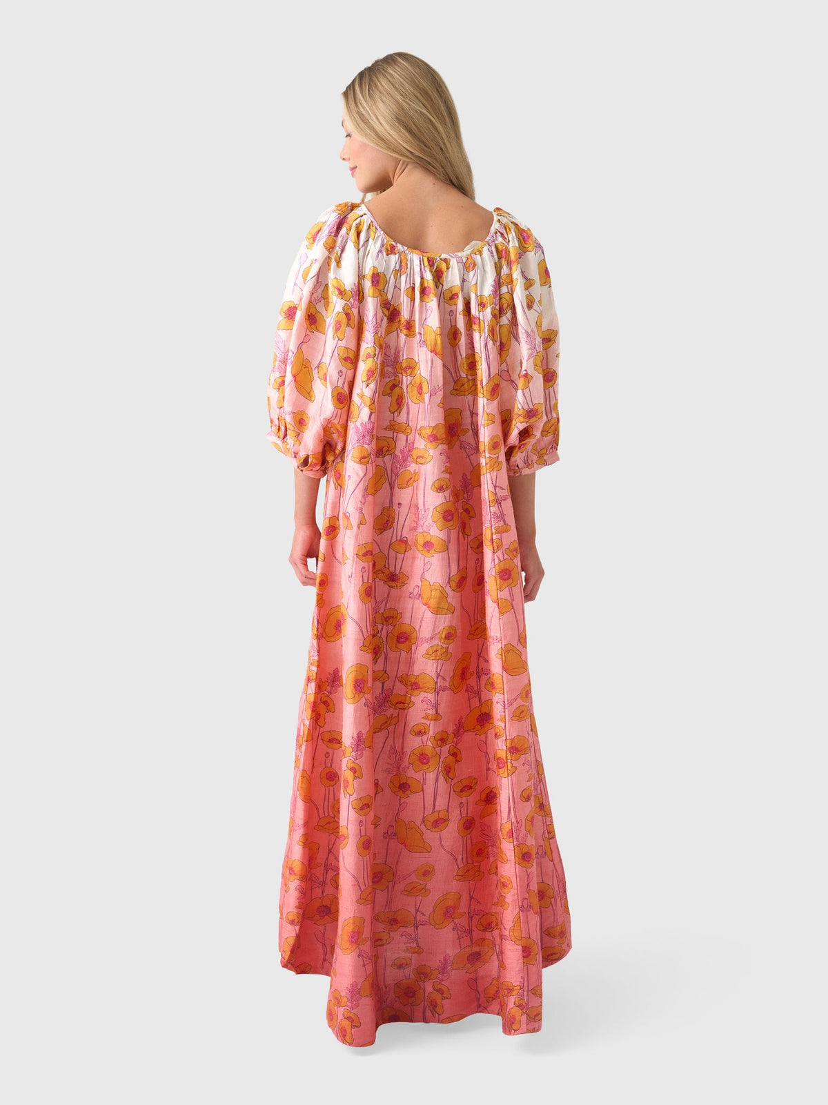 Coniglio Palm Beach Women's Shirred Half Placket Maxi Dress
