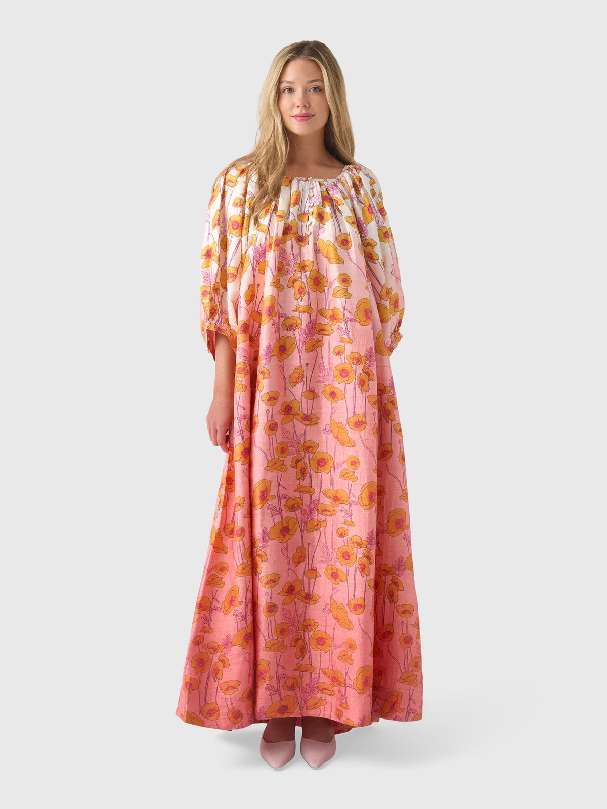 Coniglio Palm Beach Women's Shirred Half Placket Maxi Dress