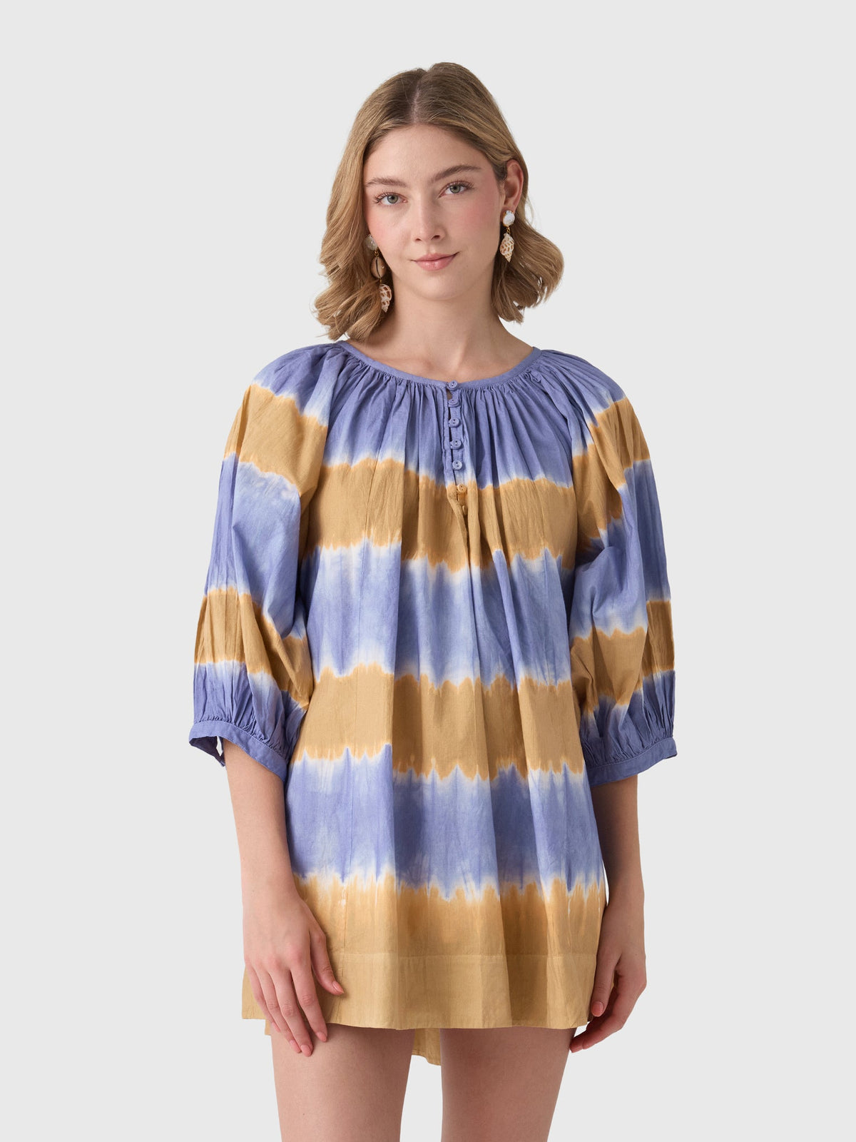 Coniglio Palm Beach Women's Shirred Half Placket Mini Dress