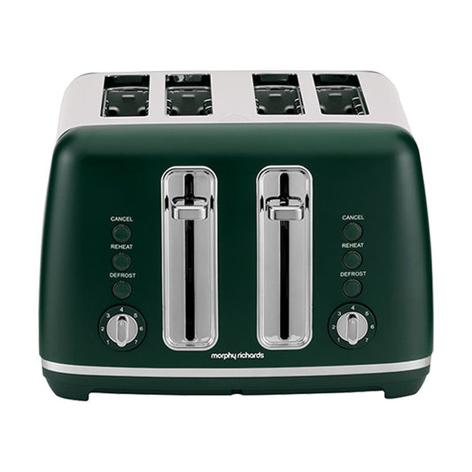 Morphy Richards Ascend Chrome Toaster 2000W 4 Slice Defrost (Racing Green)