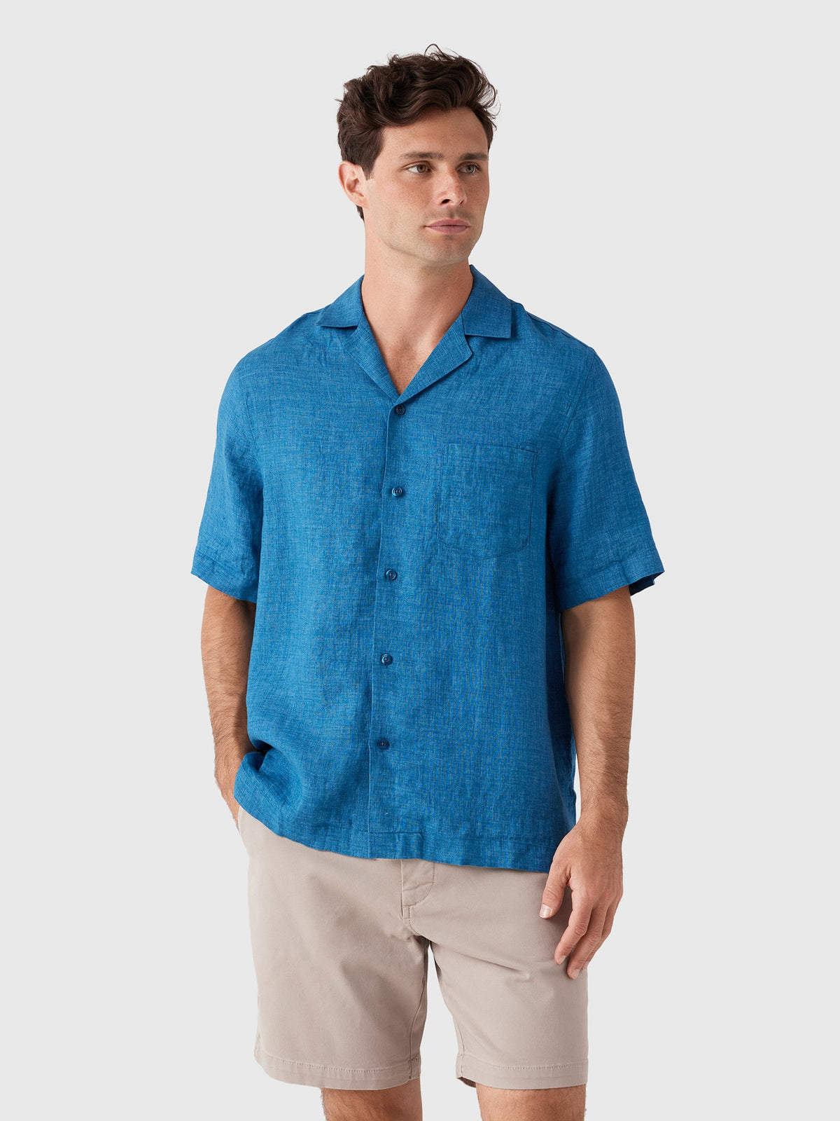 Frescobol Carioca Men's Angelo Linen Shirt