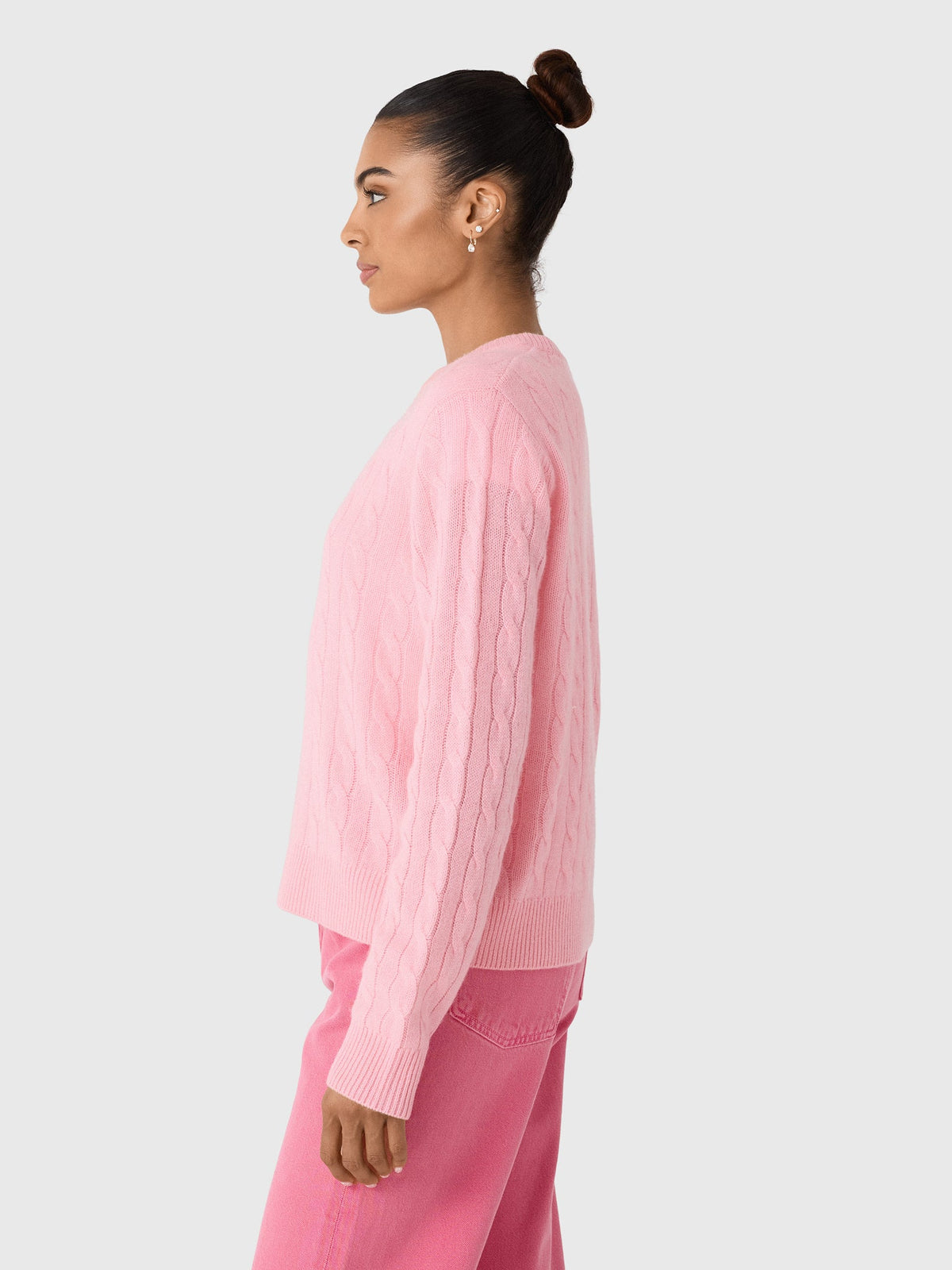 White & Warren Women's Cashmere Cable Crewneck Sweater