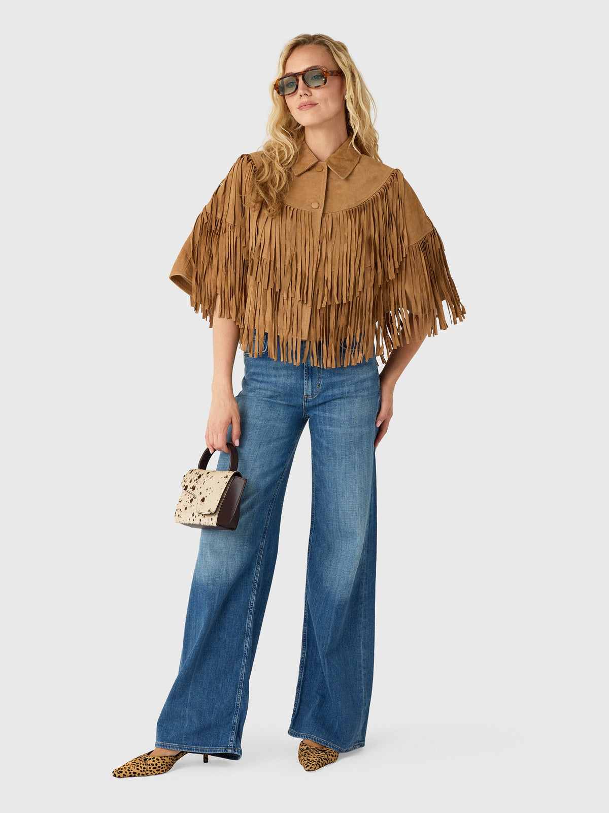 Berenice Women's Valina Suede Fringe Cape