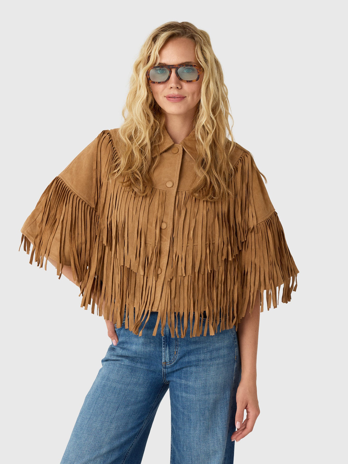Berenice Women's Valina Suede Fringe Cape
