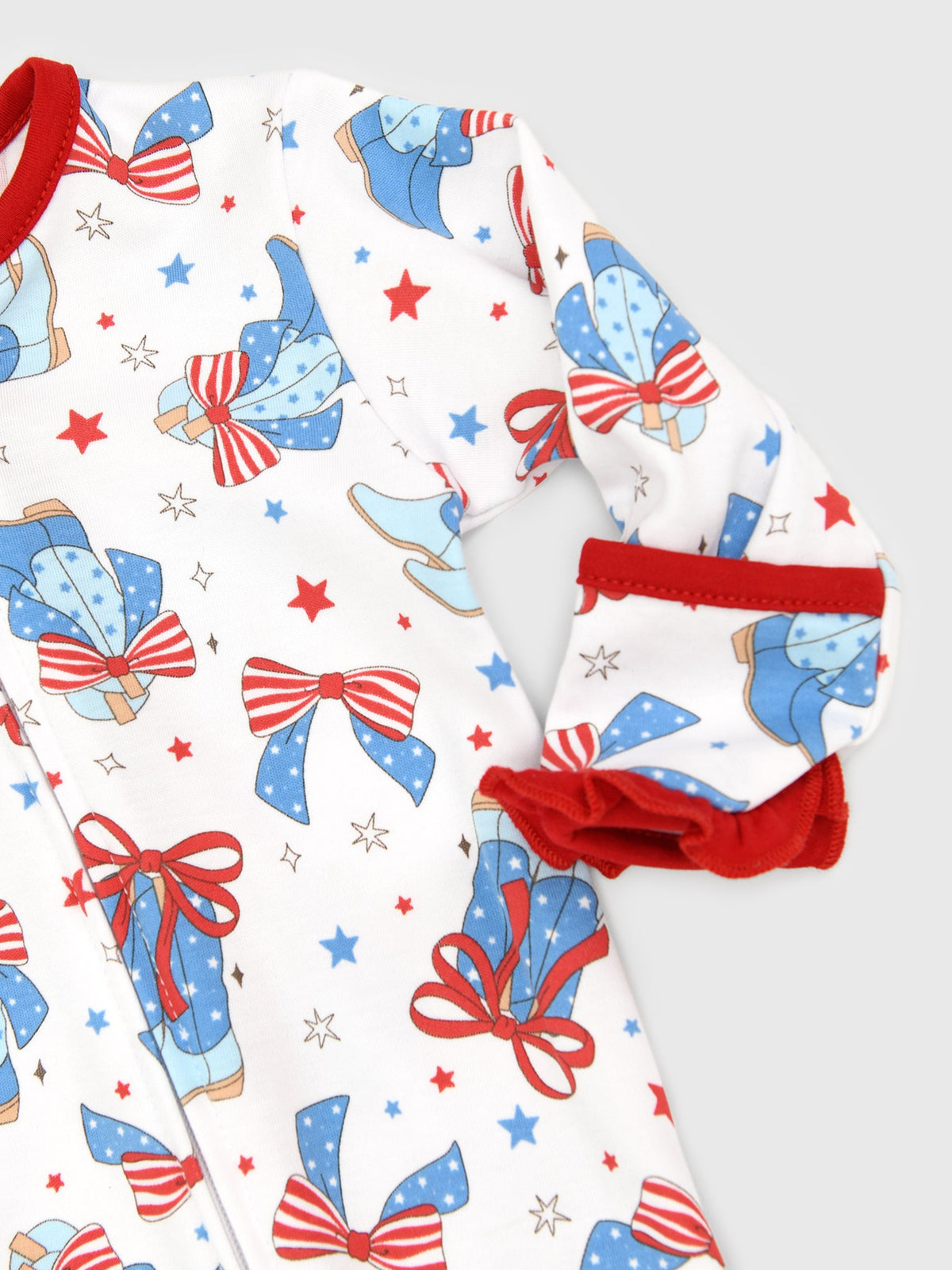 Magnolia Baby Baby Girls' Firecracker Cutie Ruffle Zip Footie