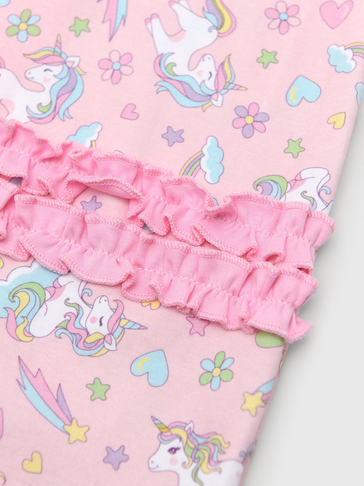 Magnolia Baby Baby Girls' Enchanted Unicorns Ruffle Zip Footie