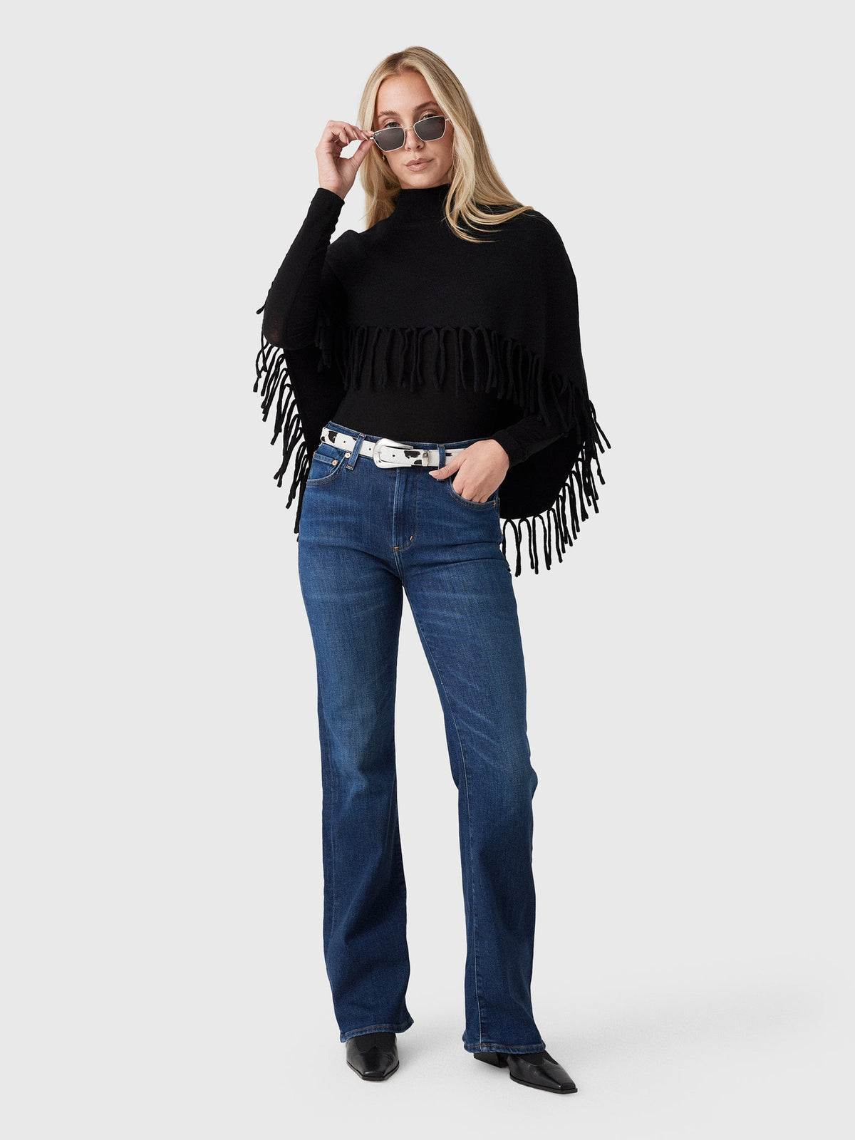 Berenice Women's Marmo Fringe Poncho
