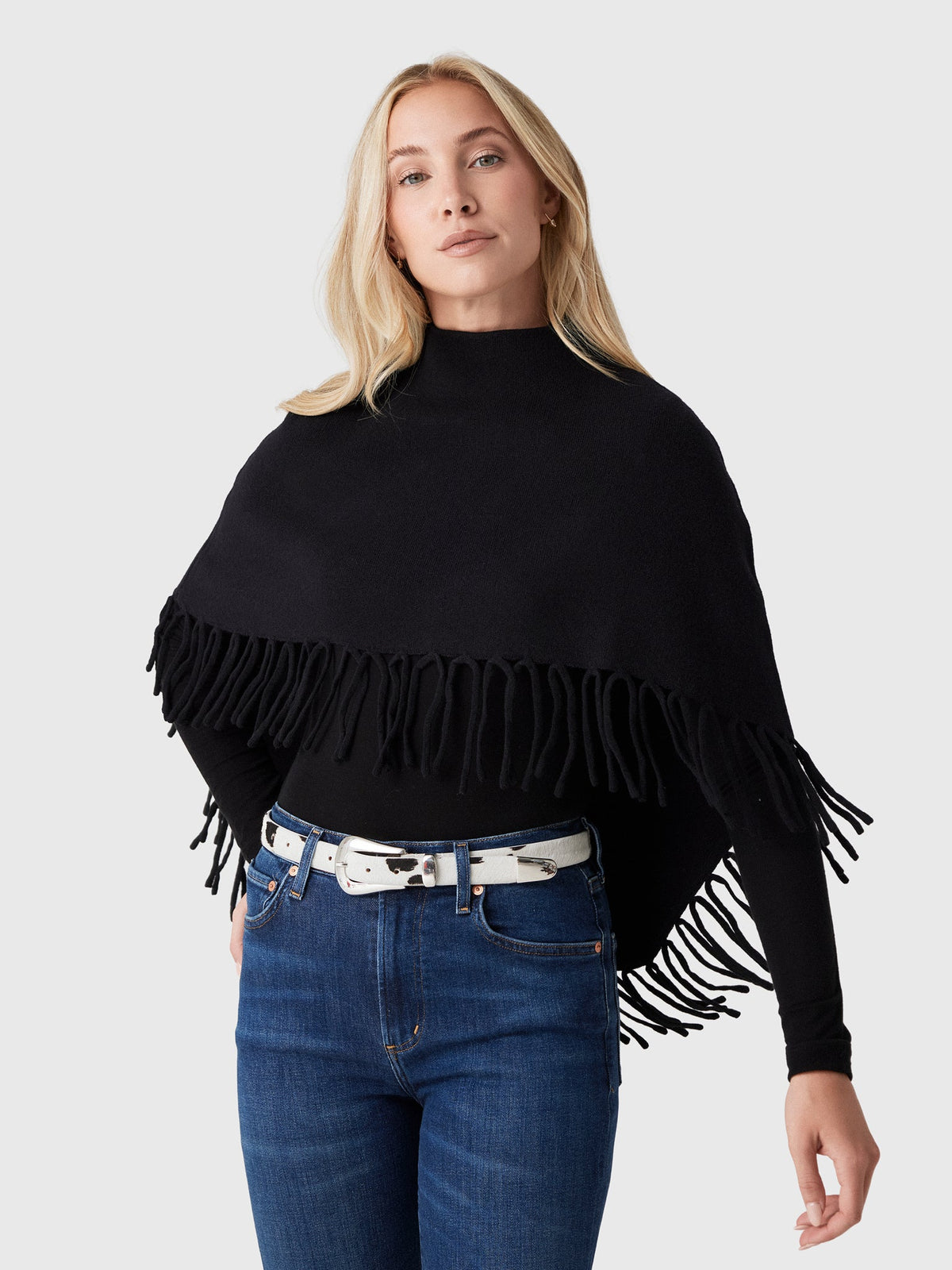 Berenice Women's Marmo Fringe Poncho