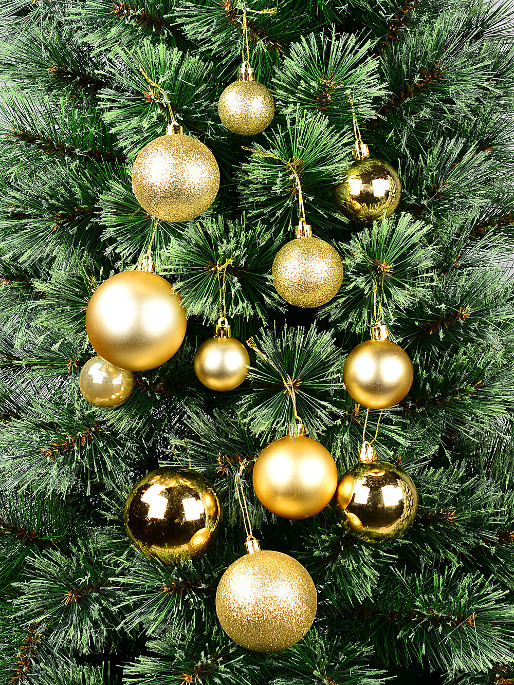 Dynamic Gold & Champagne Multi Texture Bauble Mega Pack 60x 40mm-70mm