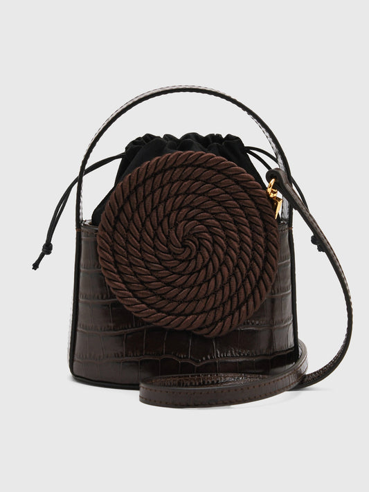 Destree Mini Gunther Croc-Embossed Passementerie Bag