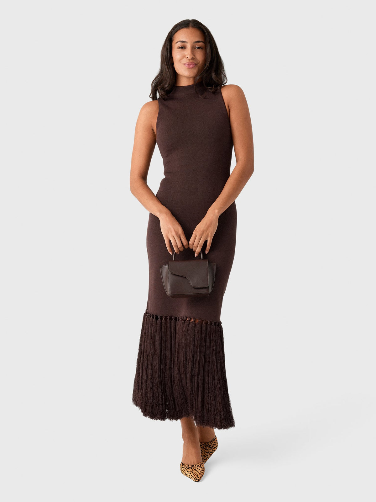 AJE Women's Sofina Knit Tassel Midi Dress