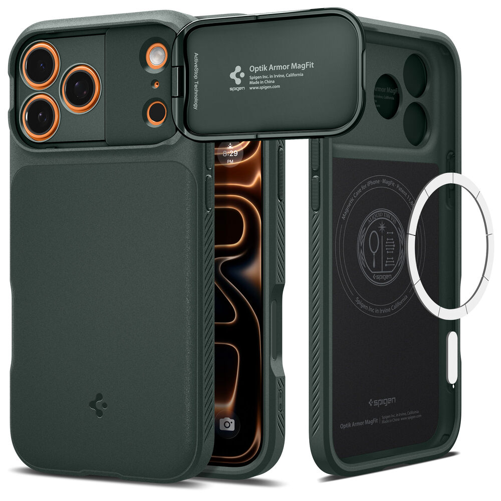 SPIGEN Optik Armor MagSafe Case for iPhone 18 Pro Max/17 Pro Max (Abyss Green)
