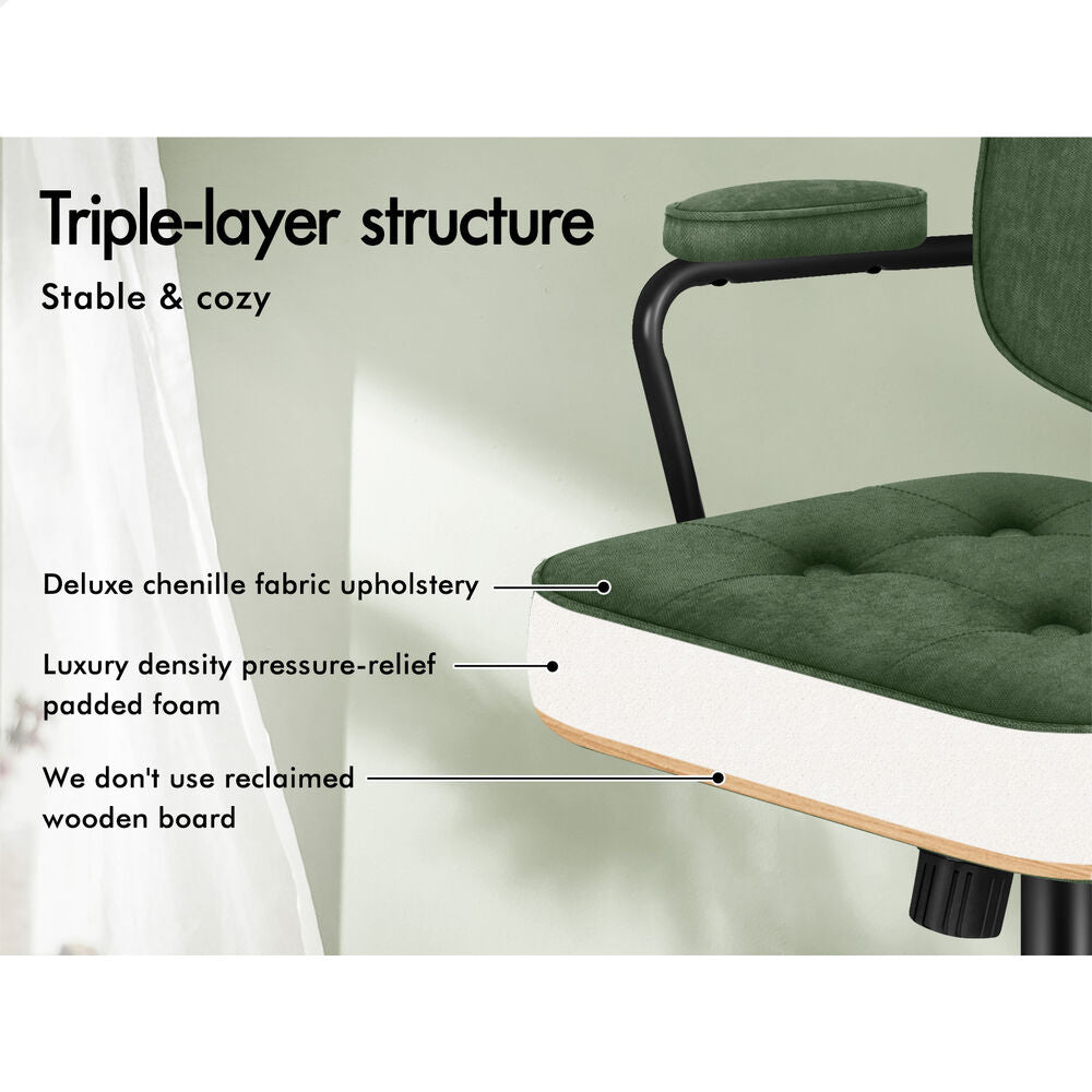 ALFORDSON Office Chair Ergonomic Executive Computer Work Seat Chenille (Green)