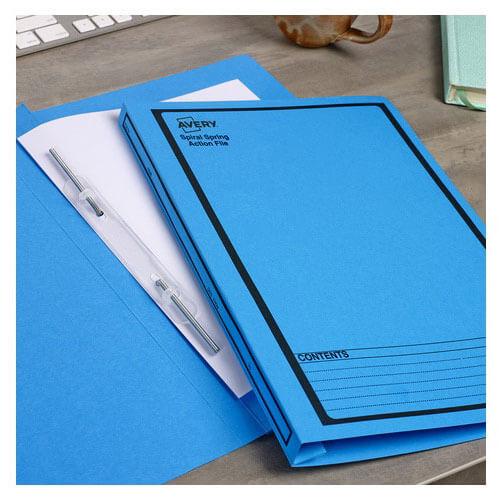 Avery Black Printed Spring Spiral Foolscap (Blue) - 25pk