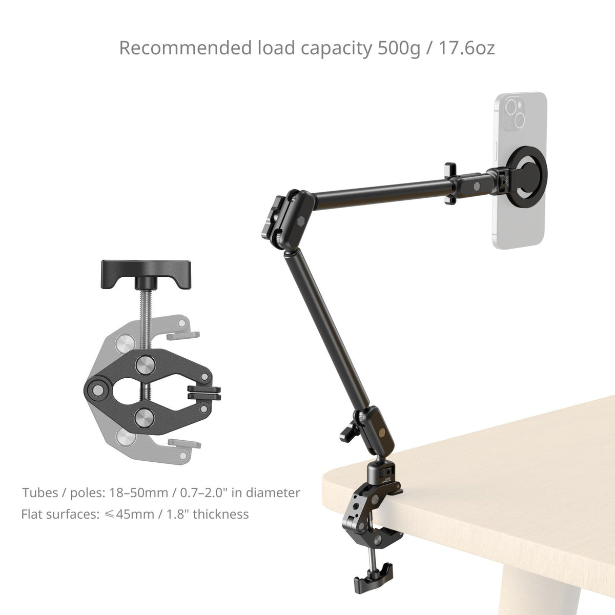 SmallRig Desktop Magic Arm with Crab-Shaped Clamp Kit (MagSafe-Compatible Edition) 5626