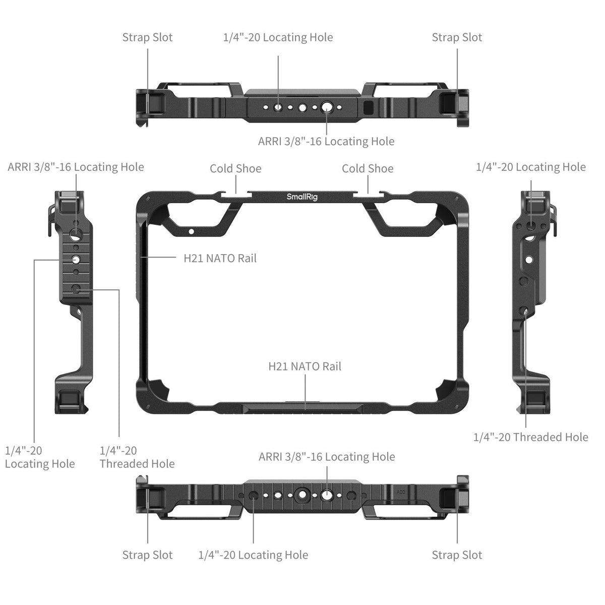 SmallRig Monitor Cage Kit for Atomos Shinobi 7 II 7061
