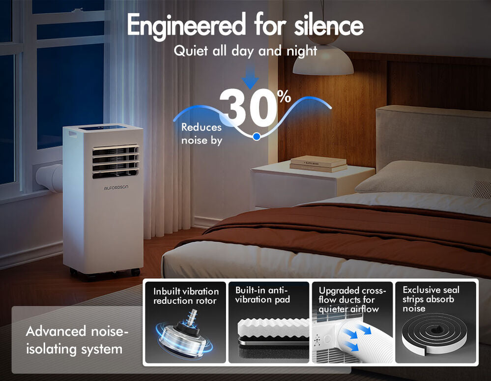 ALFORDSON Portable Air Conditioner 9000BTU Dehumidifier Fan WiFi Remote (White)