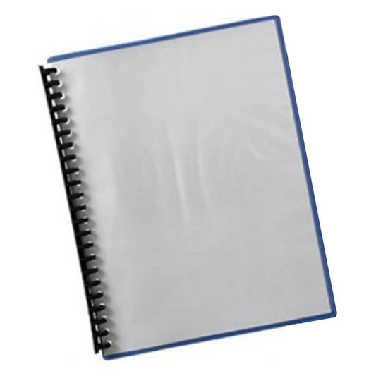 Marbig Clear Front Display Book 20 pocket (A4) - Blue Back
