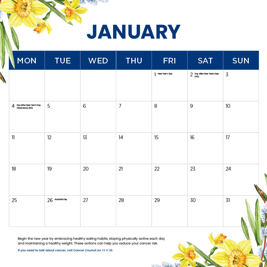 Daffodils The Cancer Council Calendar 2027