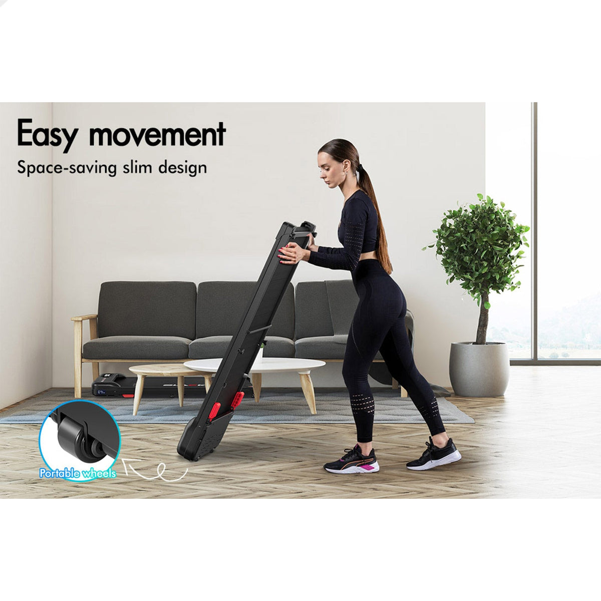 BLACK LORD Treadmill Electric Walking Pad Incline Home Gym Remote Control (Black)