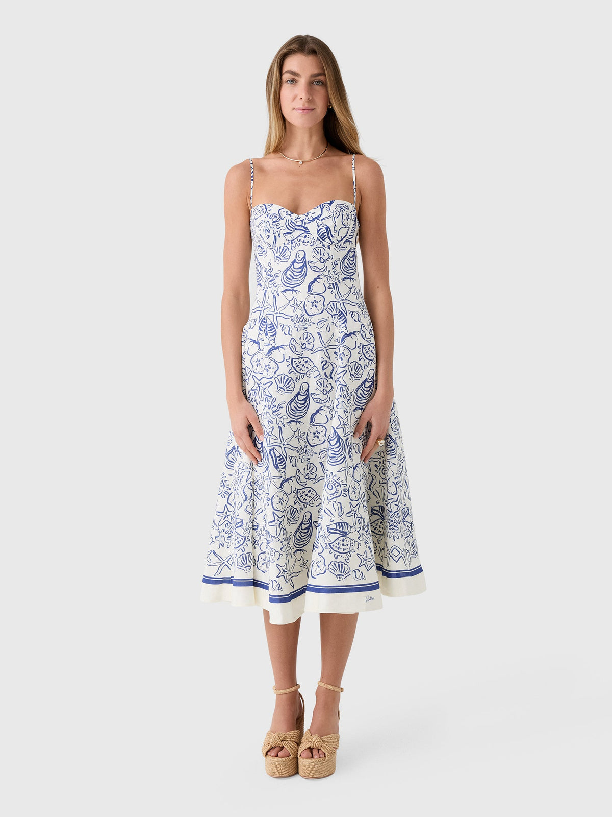 Simkhai Women's Analise Linen Bustier Midi Dress