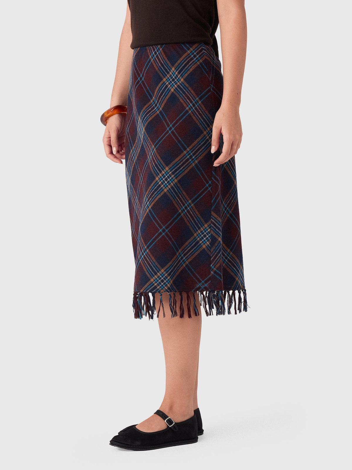 DÔEN Women's Elowette Knotted Fringe Skirt