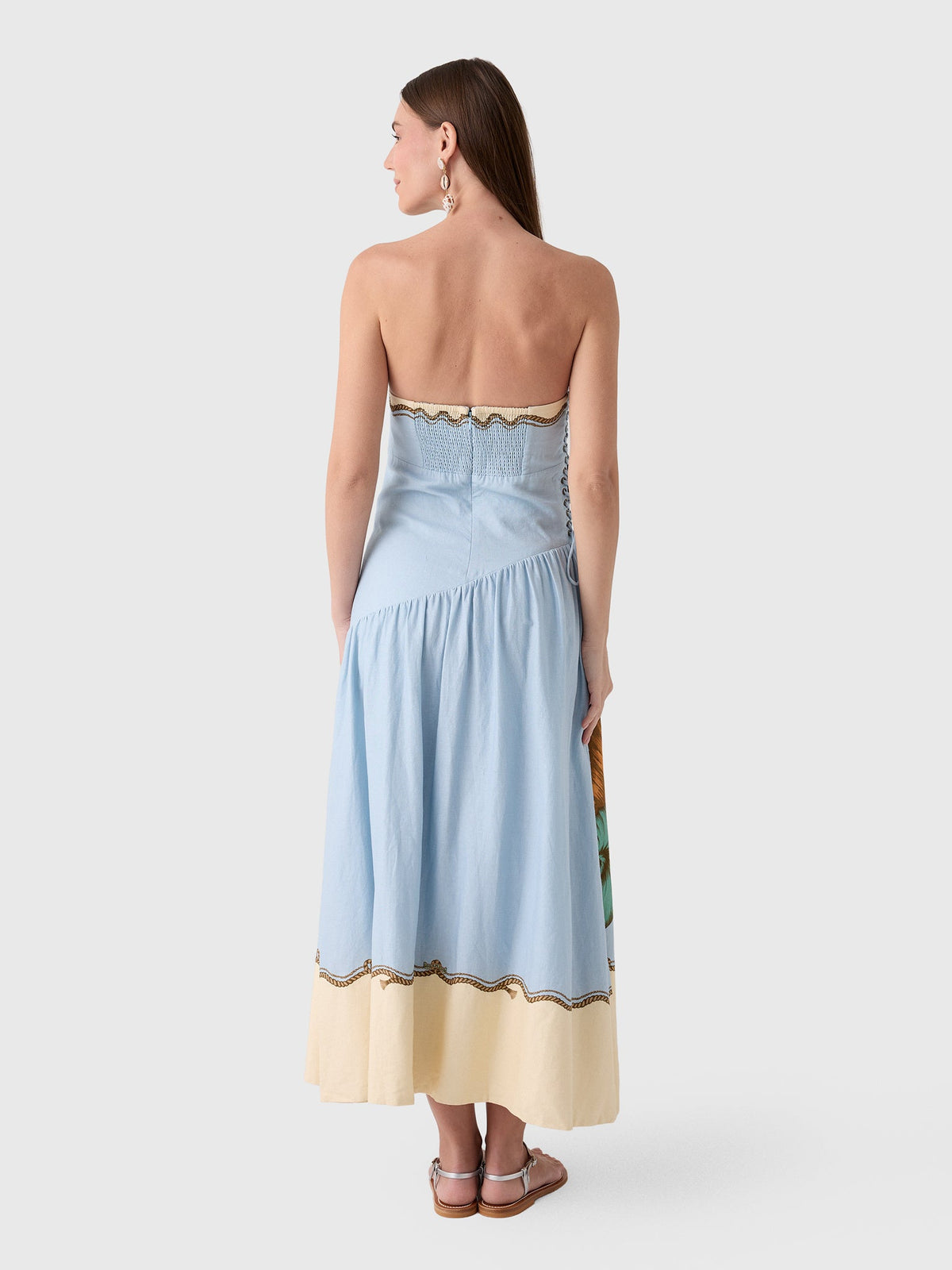 Farm Rio Women's Rio Souvenir Mixed Scarf Maxi Dress