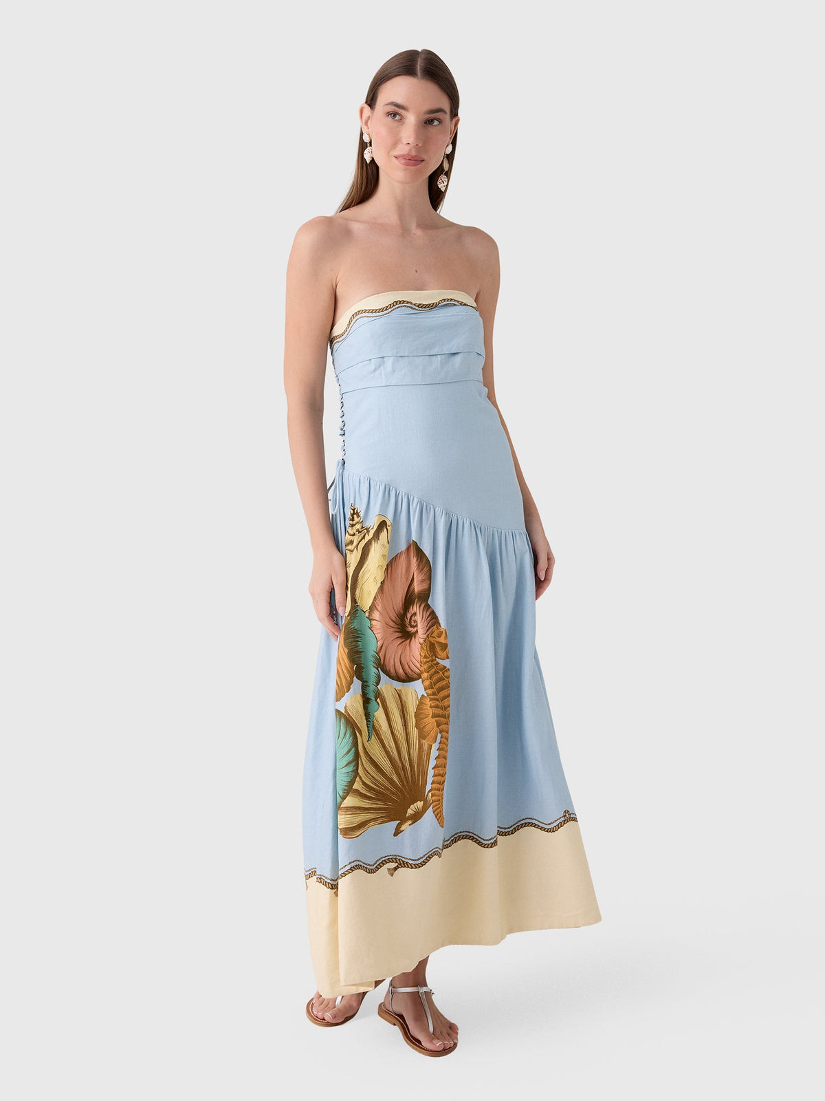 Farm Rio Women's Rio Souvenir Mixed Scarf Maxi Dress
