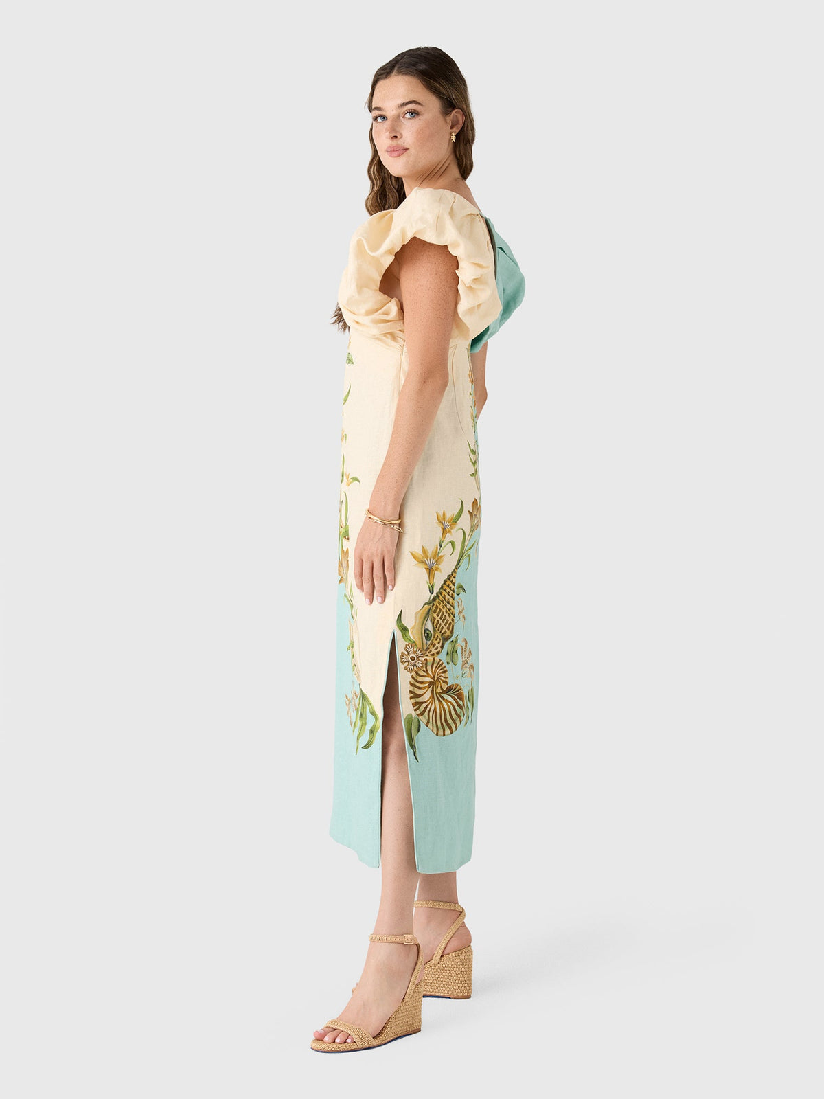 Farm Rio Women's Marine Garden Midi Dress