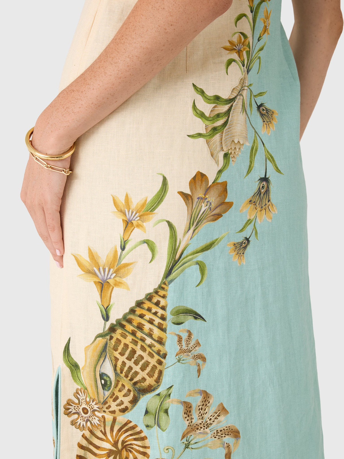 Farm Rio Women's Marine Garden Midi Dress