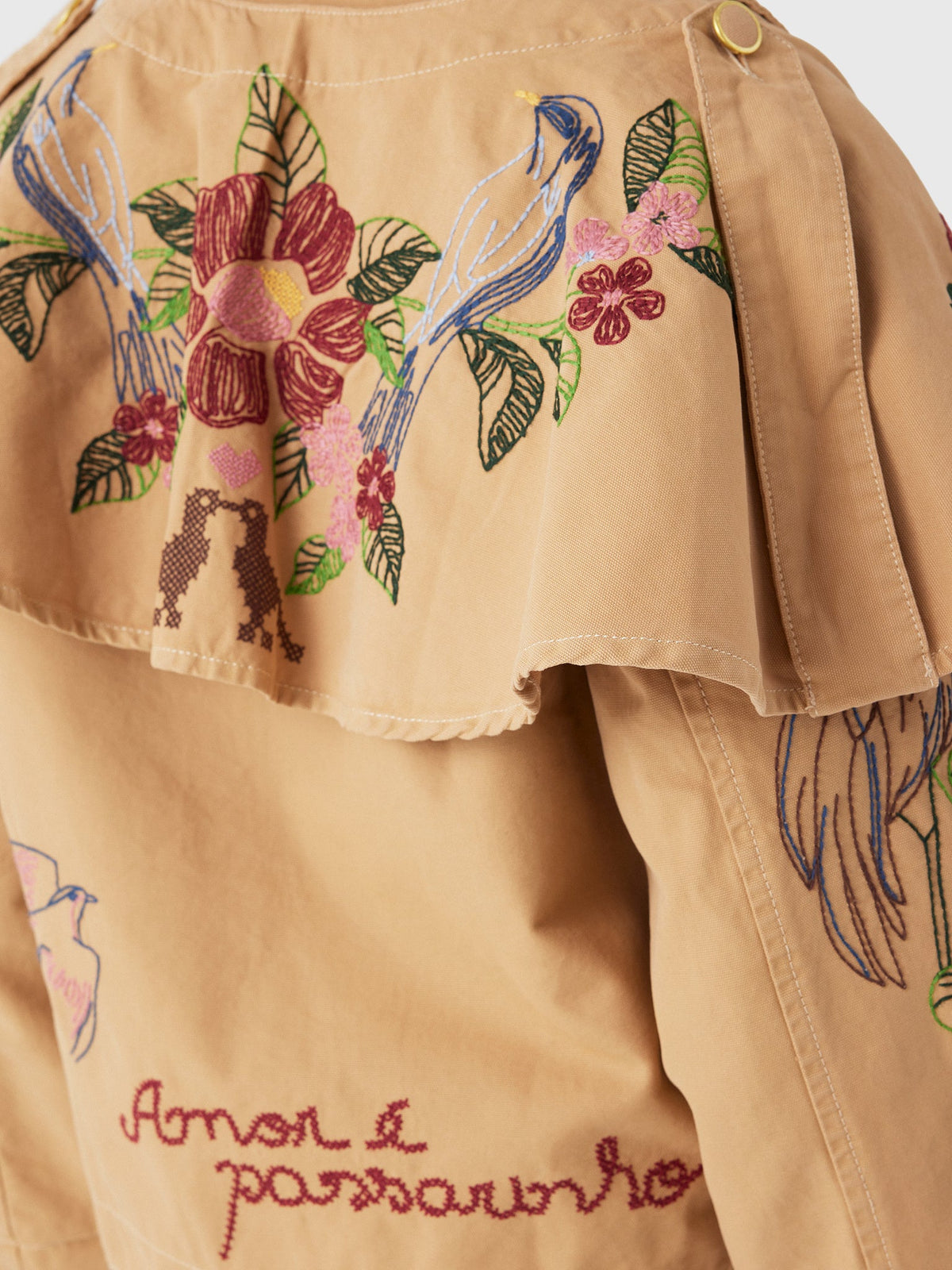 Farm Rio Women's Twill Mini Trench Coat