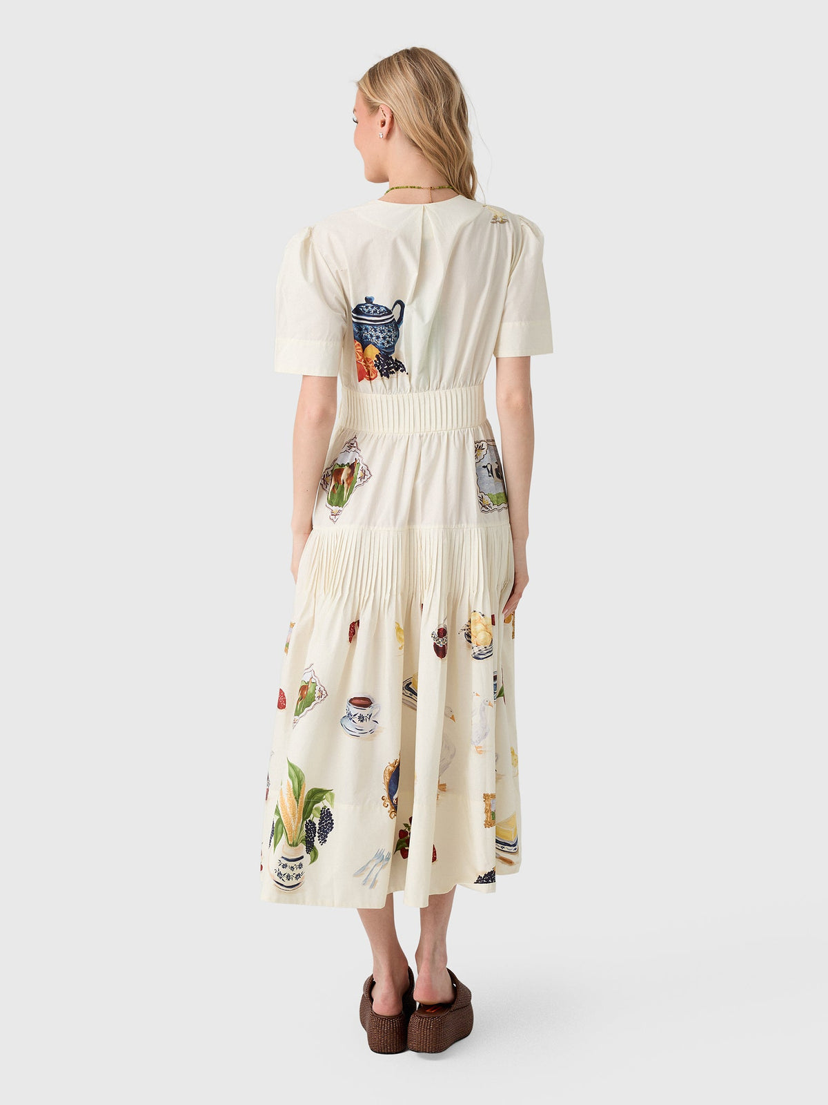 Farm Rio Women's Country Table Short Sleeve Midi Dress