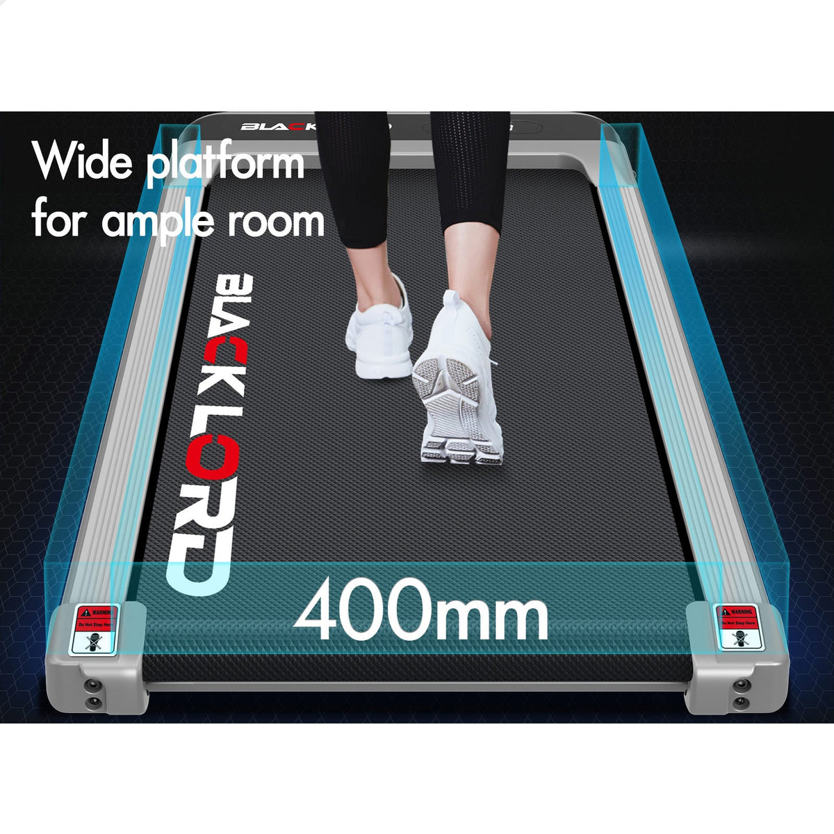 BLACK LORD Treadmill Electric Walking Pad Home Office Gym Fitness Incline MS2 (Silver)