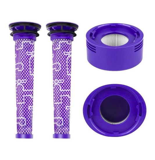 [4 Pack] Compatible Filters for Dyson V7 V8 Vacuum Parts | 2x Pre-Filters and 2x HEPA Post-Filters Replaces Part # 965661-01 and 967478-01