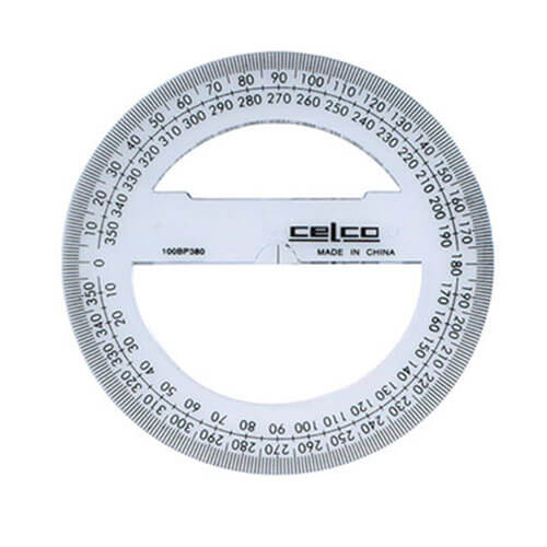 Celco 360 Degree Full Circle Protractor 10cm (Clear) - 50pcs