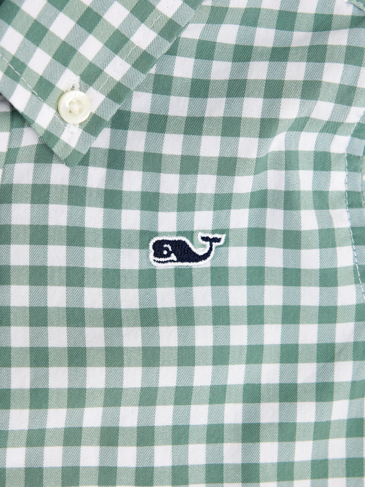 Vineyard Vines Boys' Performance Cotton Skysail Gingham Shirt