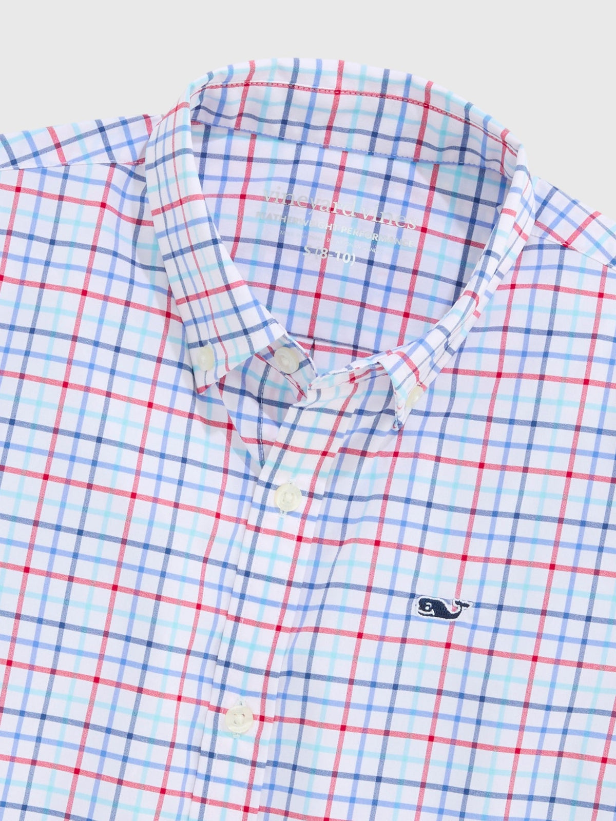 Vineyard Vines Boys' Performance Bomb Pop Tattersall Featherweight Shirt